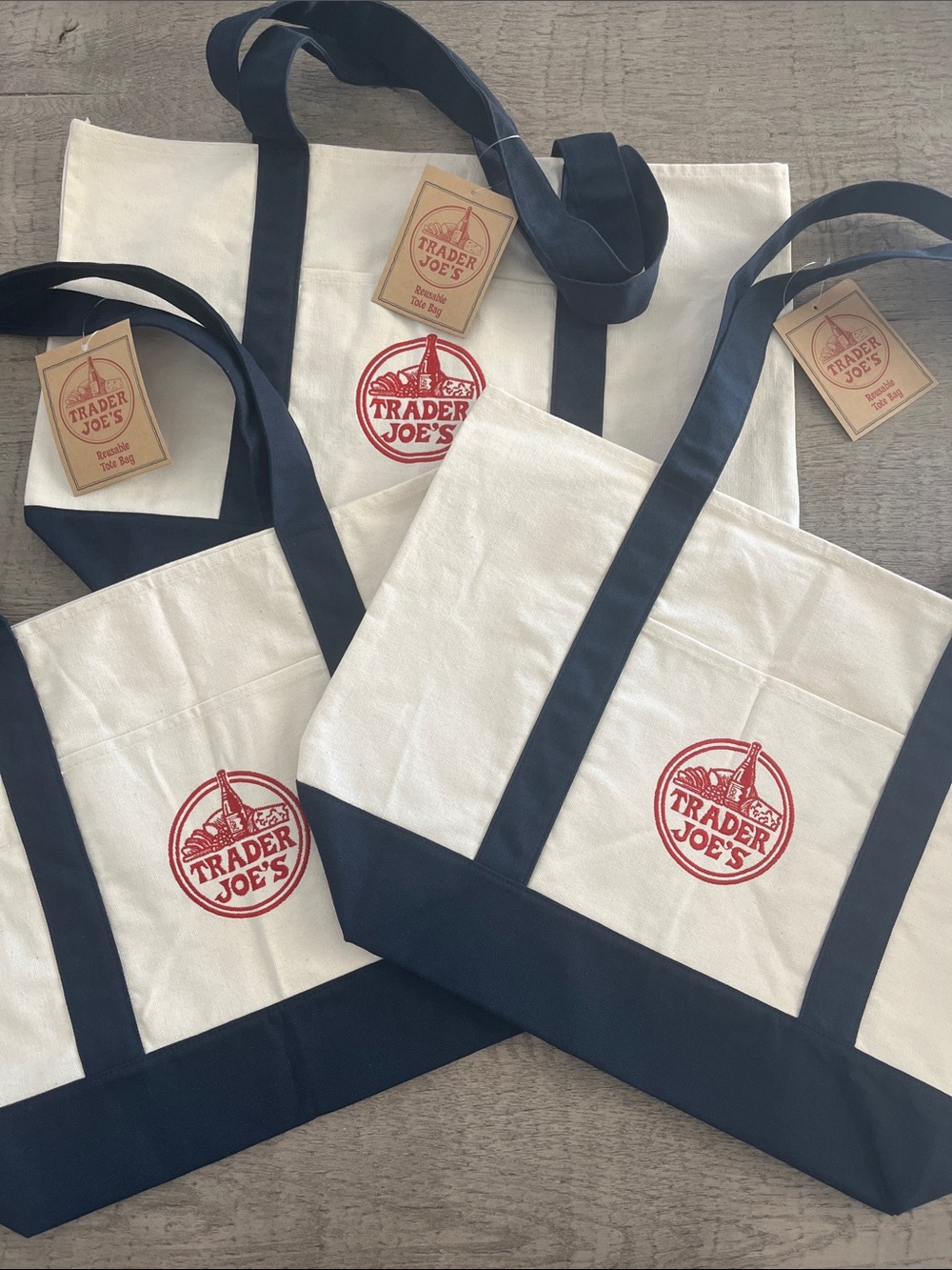Traders Joe's Canvas Tote Bag Lot - 3 bags